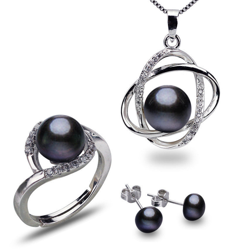Black pearl set on sale online