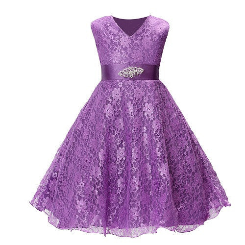 Girls party wear clothing for children summer sleeveless lace princess wedding dress girls teenage well party prom dress - CelebritystyleFashion.com.au online clothing shop australia