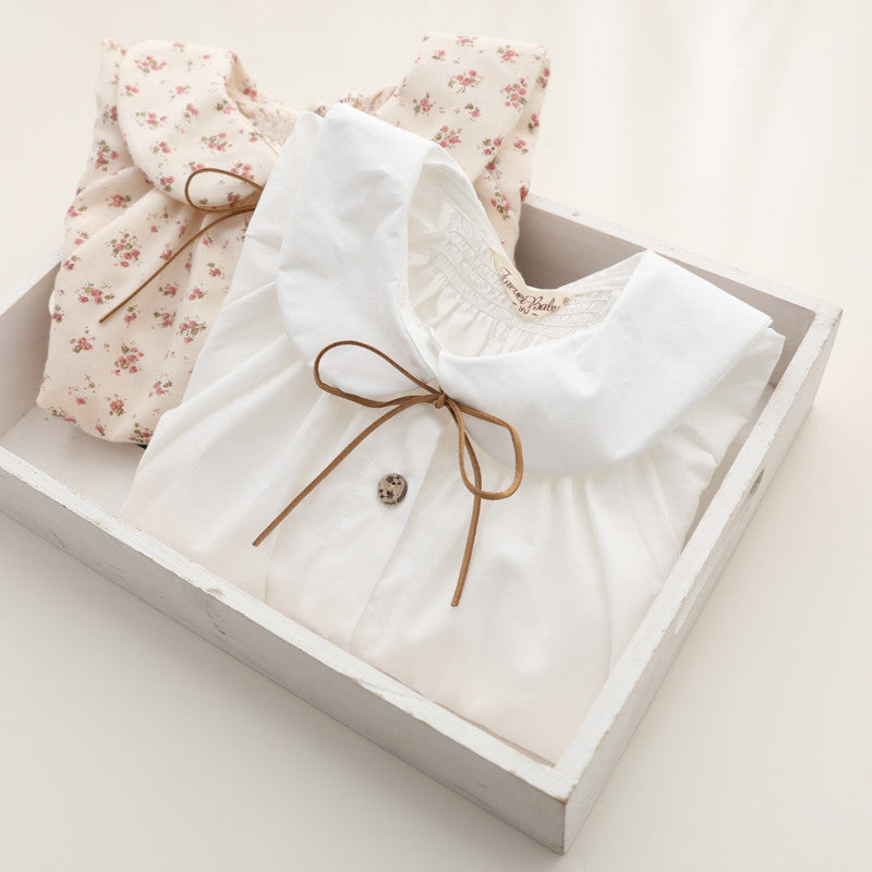 spring Girls long sleeve cotton White girl blouses child cute turn-down collar shirt tops School shirts Kids Girl Blouse - CelebritystyleFashion.com.au online clothing shop australia