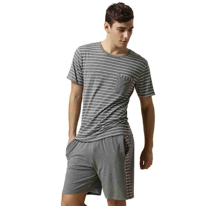 Pajamas For Men Couples Set Short sleeve shorts classic stripes high-grade Pajama sets - CelebritystyleFashion.com.au online clothing shop australia