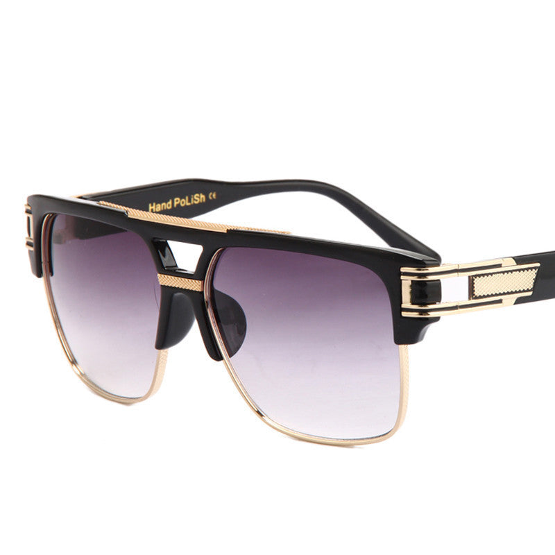 men sunglasses brand design big square semi rimless sun glasses men luxury unisex UV occhiali da sole - CelebritystyleFashion.com.au online clothing shop australia