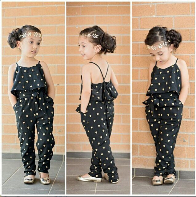 girls Rompers clothes kids Girls harness heart-shaped piece clothing set kids summer Jumpsuit clothes - CelebritystyleFashion.com.au online clothing shop australia