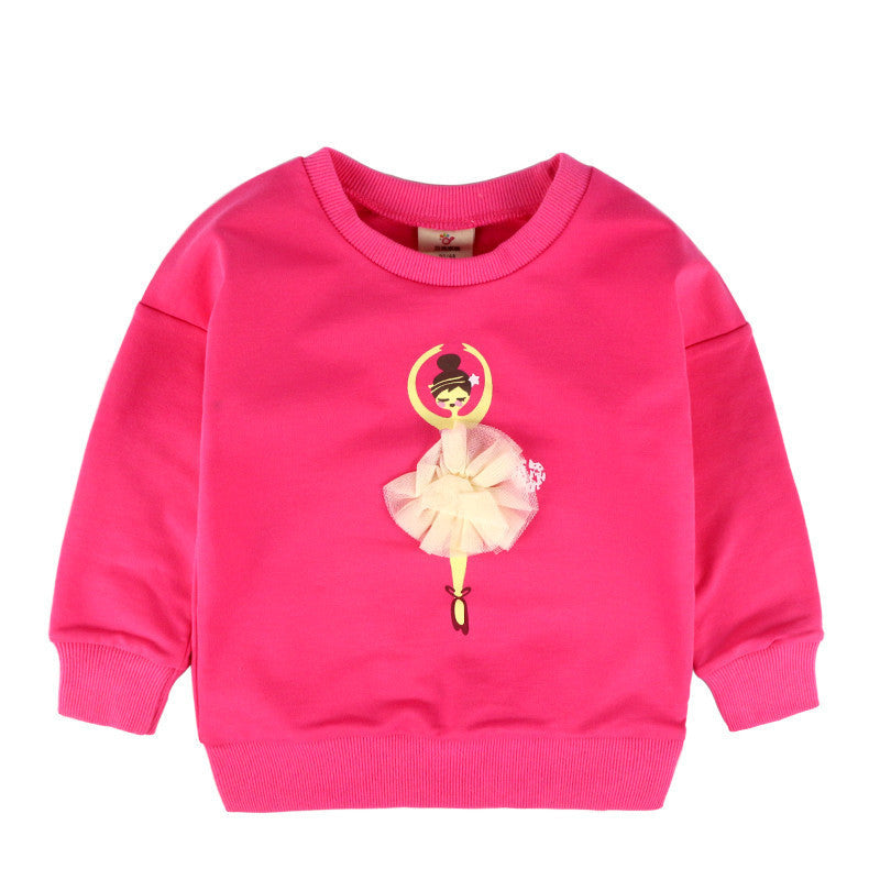 Ballet Girl Pattern Girls Sweatshirts New Spring/Autumn 6 Candy Colors Casual Long Sleeve Cotton Kids Clothes Children Tops - CelebritystyleFashion.com.au online clothing shop australia