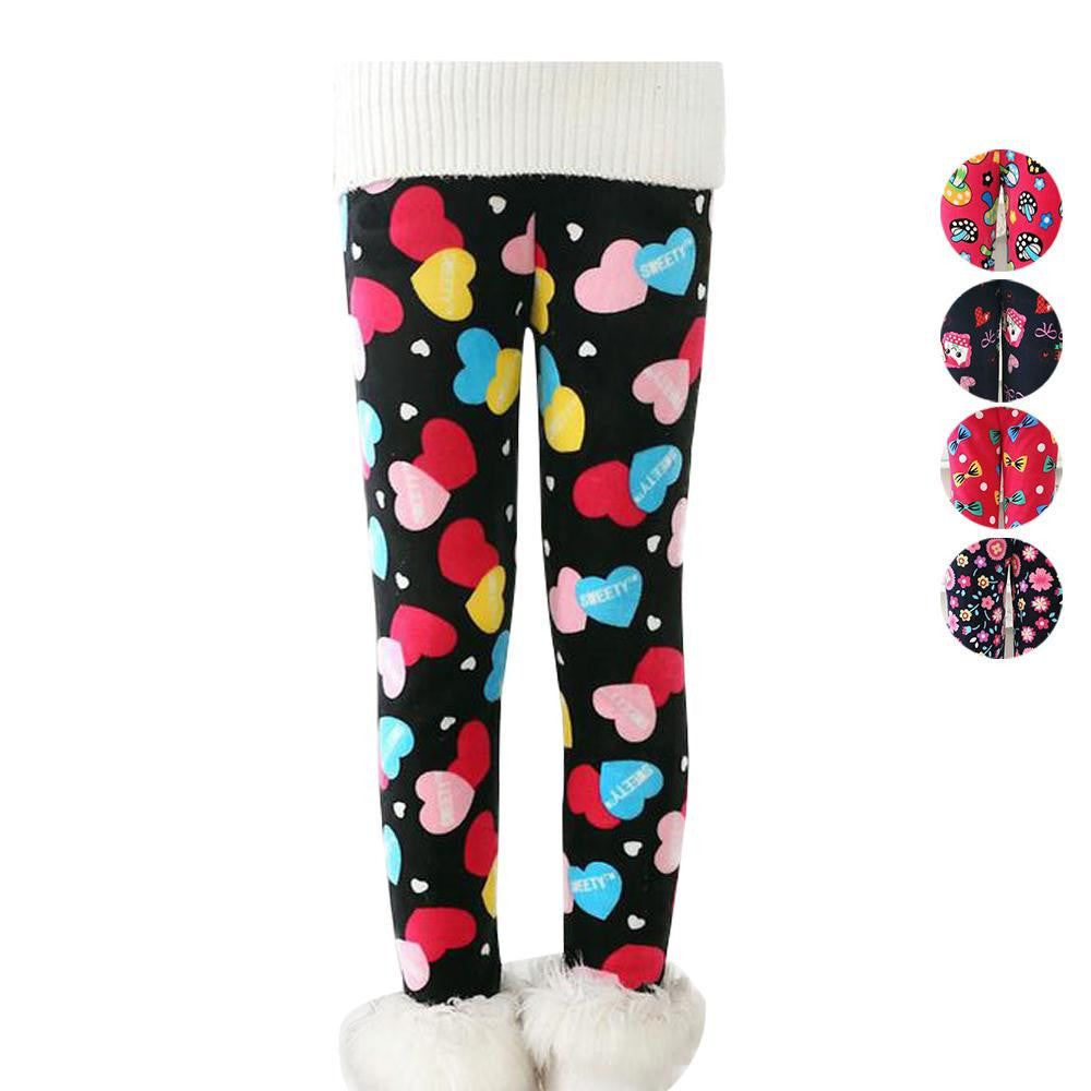 Plus Velvet Winter Girls Pants Thick Girls Warm Pants Floral Print Kids Baby Girls Pants For Girls Elastic Winter Trousers - CelebritystyleFashion.com.au online clothing shop australia