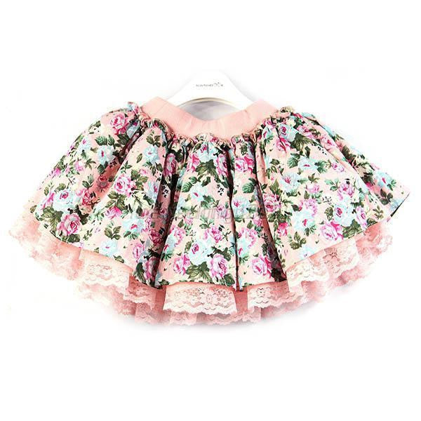 Children Kids Girls Floral Lace Tutu Skirts Baby Flower Princess Party Mini Skirt - CelebritystyleFashion.com.au online clothing shop australia