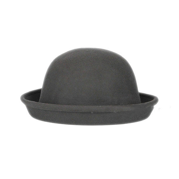 Fashion Kids Children Girls Wool Felt Trendy Round Top Bowler Derby Hat Spring Autumn Winter Warm Lovely Casual Cap - CelebritystyleFashion.com.au online clothing shop australia