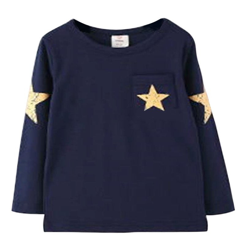 Kids Boy Toddler Baby Shirts Star Pattern Long Sleeve Tops T-shirt Spring Clothing - CelebritystyleFashion.com.au online clothing shop australia