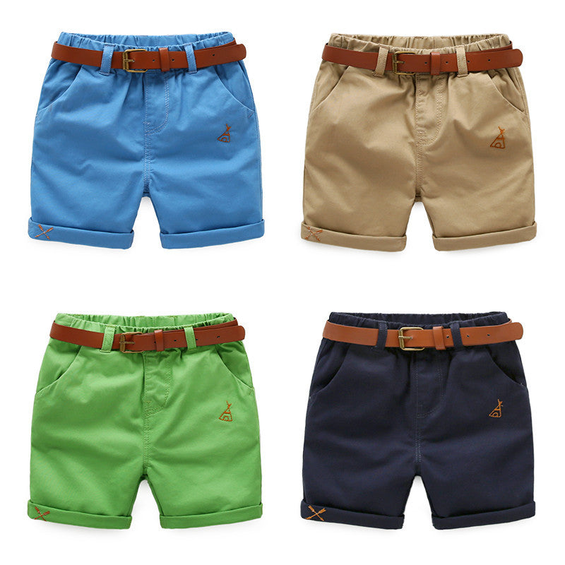 boy child half length pants shorts belt New Kids Summer pants baby solid casual pants - CelebritystyleFashion.com.au online clothing shop australia