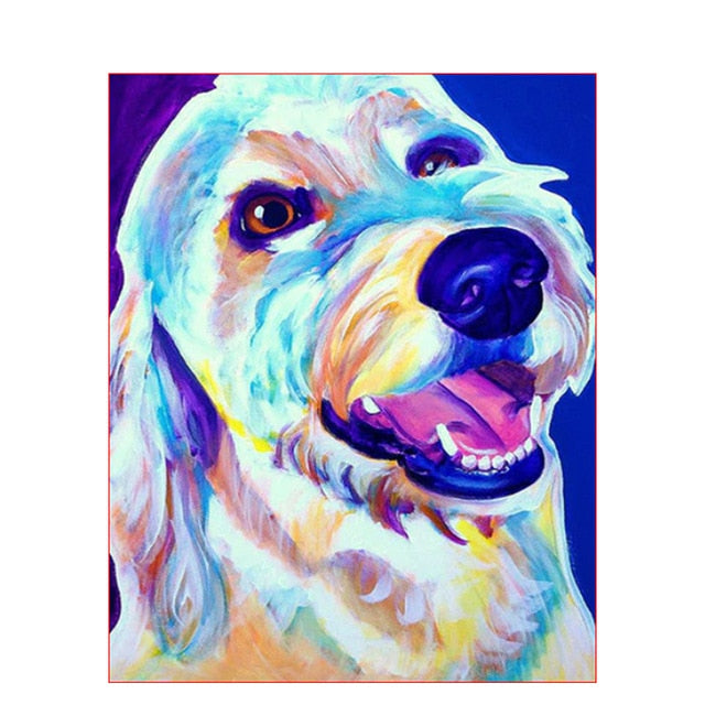 color Dog series Diy painting number diy oil paint by numbers kit painting canvas painting by numbers for kids adults art paint