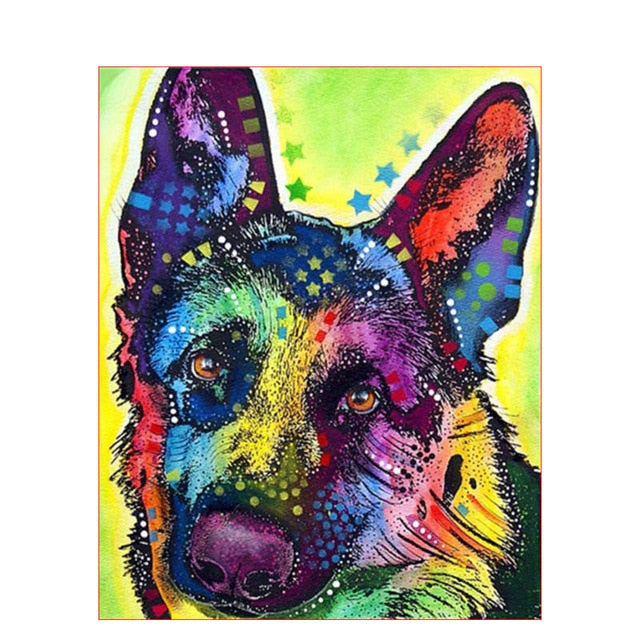 color Dog series Diy painting number diy oil paint by numbers kit painting canvas painting by numbers for kids adults art paint