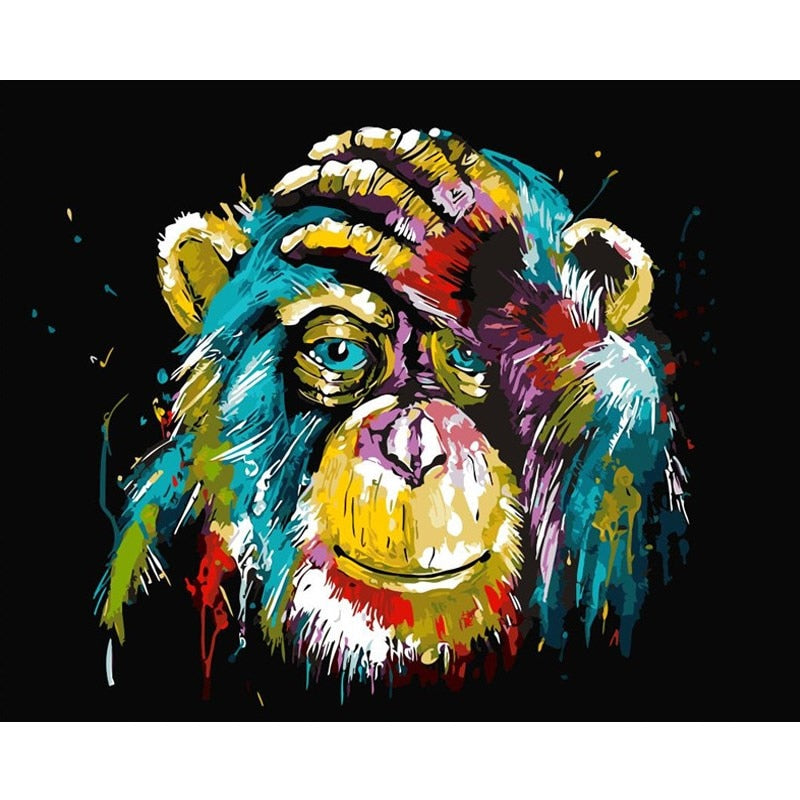 Orangutan Animals DIY Oil diy Paint By Number Calligraphy Painting Acrylic Painting by number On Canvas For Home Decor 40x50cm