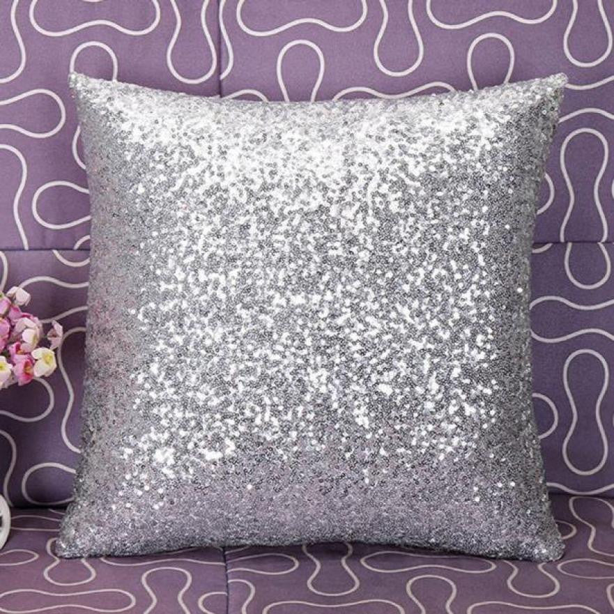 Qualified Solid Color Glitter Sequins Throw Cafe Home Decor Cushion