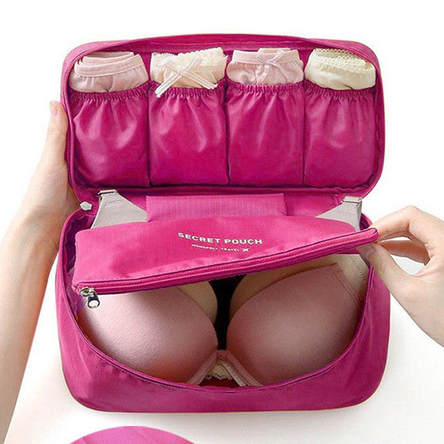 Waterproof Women Girl Lady Portable Travel Bra Underwear Lingerie Organizer Bag Cosmetic Makeup Toiletry Wash Storage case