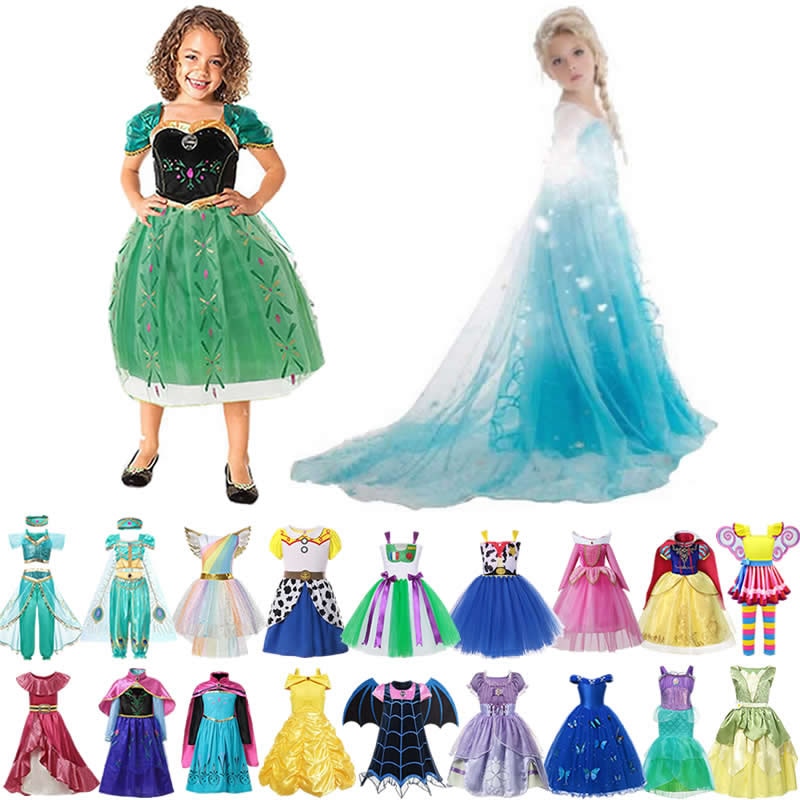 Princess dress Girl Elsa Anna Dress Costumes Kid Party Dresses Baby Gi