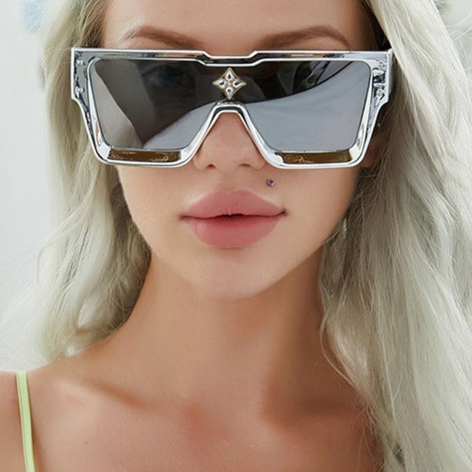 Crystal Oversized Women Square Sunglasses Trending Men Shades UV400