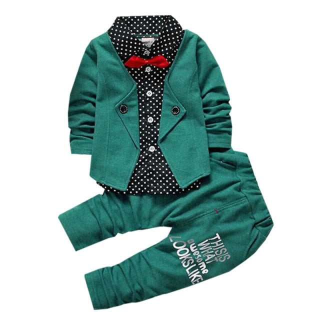 Clothing suit temperament boy bow tie accessories West jacket + pants Wedding flower girl 1-4 year fashion Quality child clothes