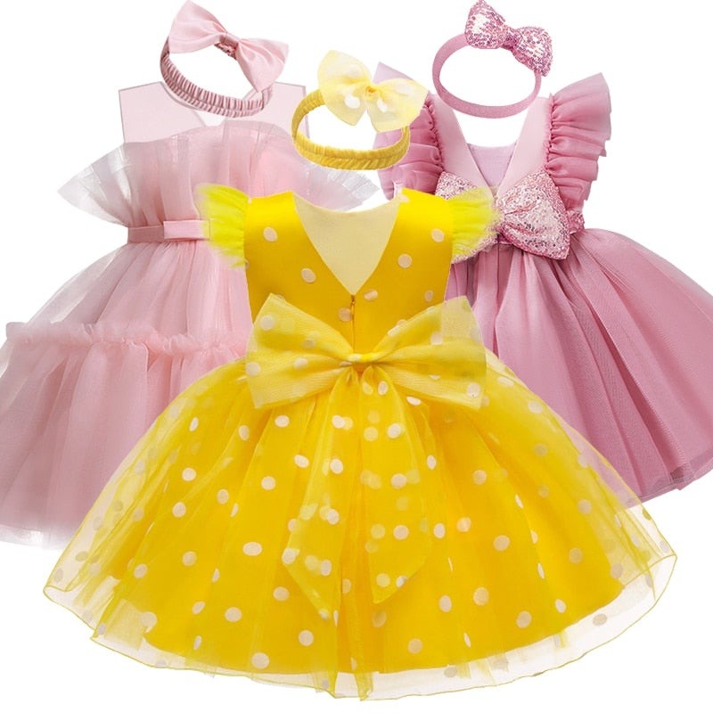 Petal Toddler Baby Girl Infant Princess Lace Tutu Dress Baby Girl Wedding Dress Kids Party Vestidos for Baby 1 Years birthday