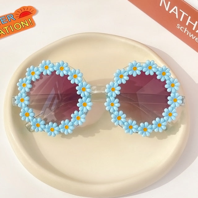 Kids Sunglasses Children Round Flower Sunglasses Girls Boys Baby Sport Shades Glasses UV400 Outdoor Sun Protection Eyewear