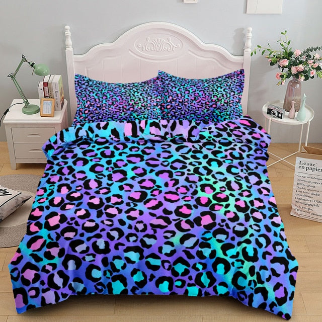 Leopard Pattern Bedding Set Single Twin Double Queen King Cal King Size Bed Linen Set