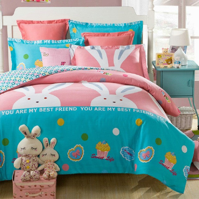 cartoon duvet cover sets 3pc bedding set 3pcs for children' bedroom colorful deer twin full queen single size