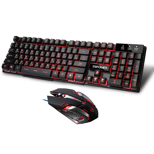 English 3 Color Backlight Gaming Keyboard Teclado Gamer Floating LED Backlit USB with Similar Mechanical Feel