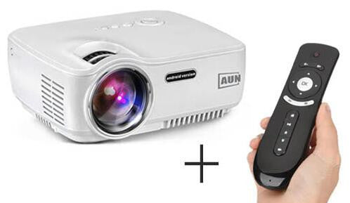 AUN Projector AM01S 1400 Lumens LED Projector Set in Android 4.4 WIFI Bluetooth Support Miracast Airplay KODI AC3 MINI Beamer