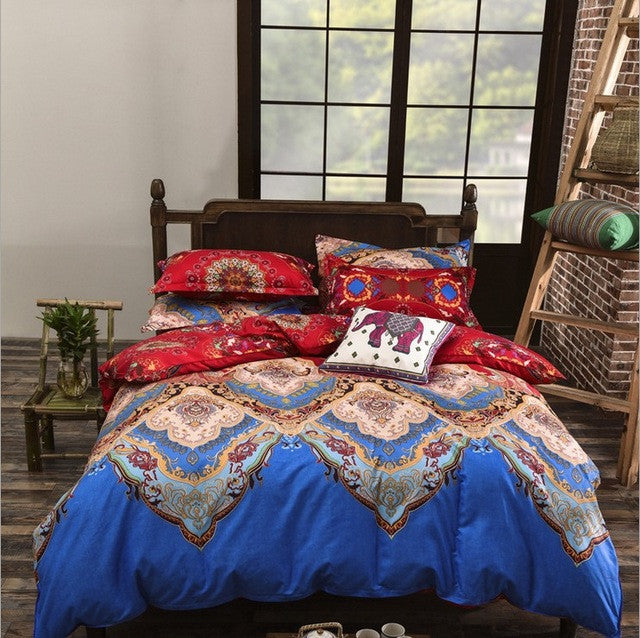 Bohemia 4 /3PCS3d bedding sets Sham Boho Mandala duvet cover set winter bedsheet queen king size Cotton folk-custom Bed set