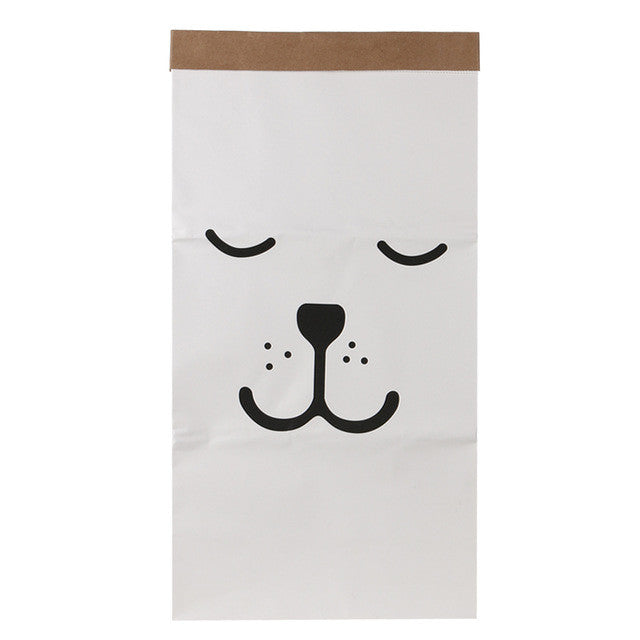Canvas Storage Bag Large Cartoon Heavy Kraft Paper Bag Children Room Organizer Bag Patterns Laundry Pouch for Baby Toy Clothings