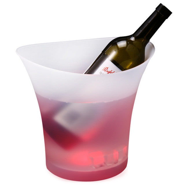 5L Colorful Plastic LED Ice Bucket Color Changing Bars Nightclubs LED Light Up Champagne Beer Bucket Bars Night Party