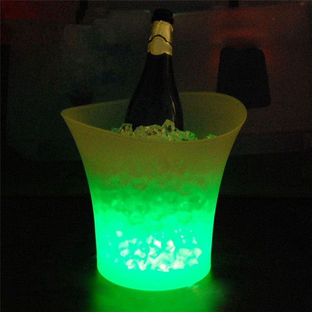 5L Waterproof Plastic LED Ice Bucket Color Changing Bars Nightclubs LED Light Up Champagne Beer Bucket Bars Night Party