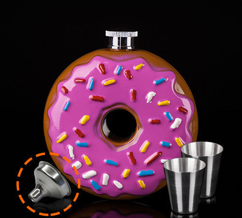 Portable Doughnut Flask 10 oz Food Grade Stainless Steel Hip Flask drinkware Alcohol Liquor Whiskey Bottle gifts