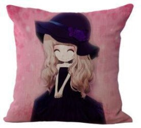 American Cartoon Fashion Girl Pillow For Sofa / Car Cushion Home Decorate Pillows Cushions