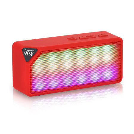 YCYY X3S Mini Wireless Colorful LED Lights Bluetooth 2.0 Speaker Support Handsfree TF AUX FM Radio for Smartphone