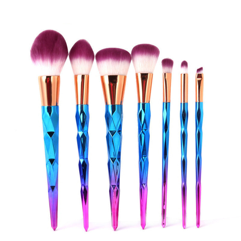 Rainbow Hair Diamond Cosmetic Makeup Brushes Set Foundation Eye shadow Blusher Powder Unicorn Blending Make up Brush