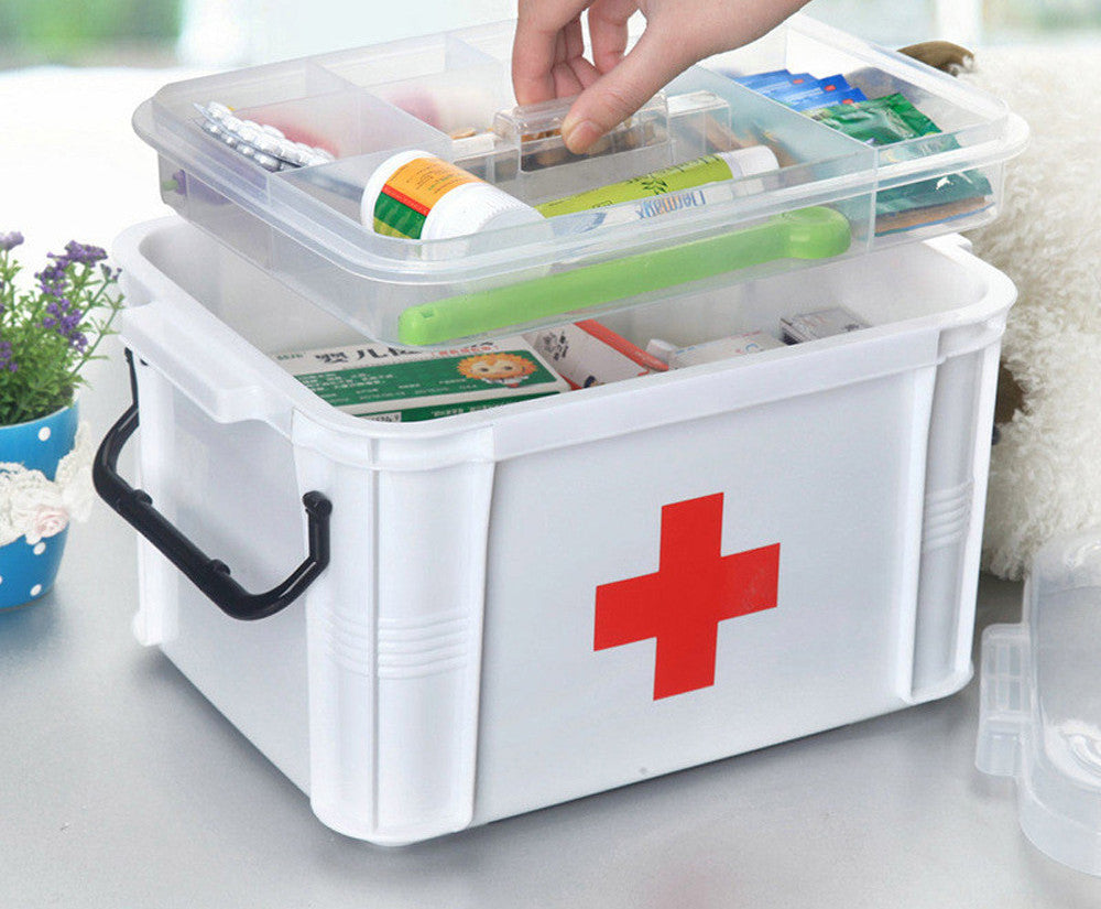 Baffect Large Family Home Medicine Chest Cabinet Health Care Plastic Drug First Aid Kit Box Storage Box Chest of Drawers