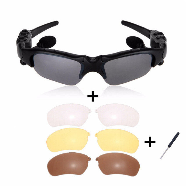 Sunglasses Bluetooth Headset Outdoor Glasses Earbuds Music with Mic Stereo Wireless Headphone for iPhone Samsung xiaomi mi 4 5