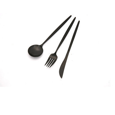 4 Colors Stainless Steel Cutlery Set Noble Fork Knife Dessert Dinnerware Tableware Gold Silver Black Coffee