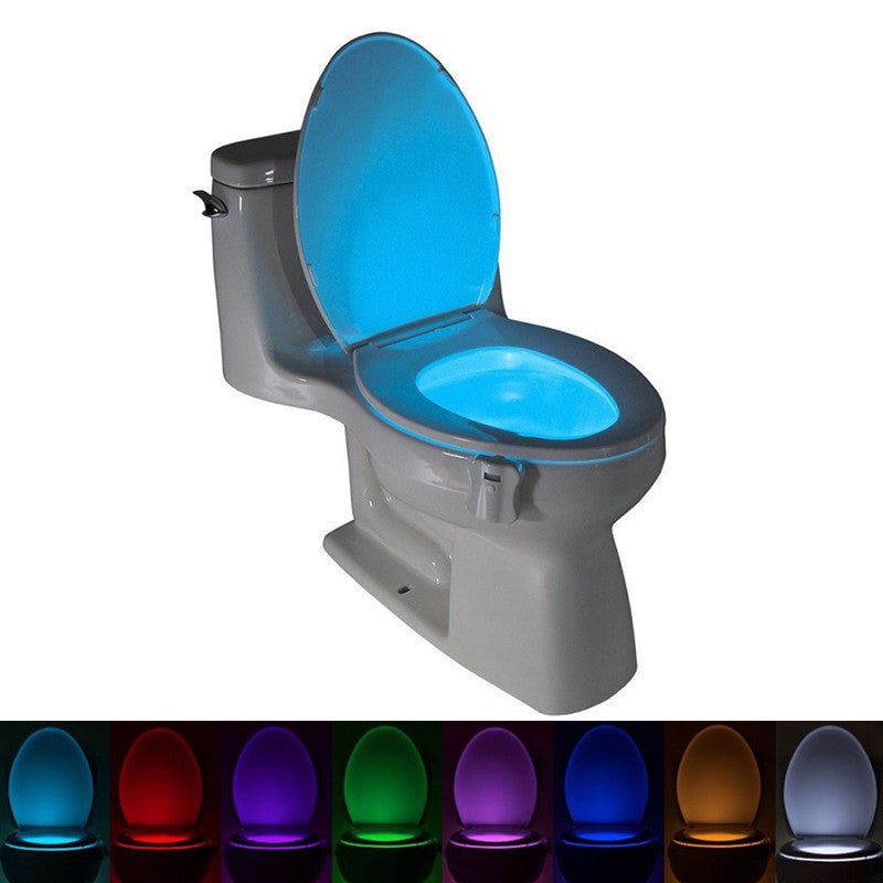 LED Toilet Bowl Light, Motion Sensor 8-Color Changing Waterproof Night