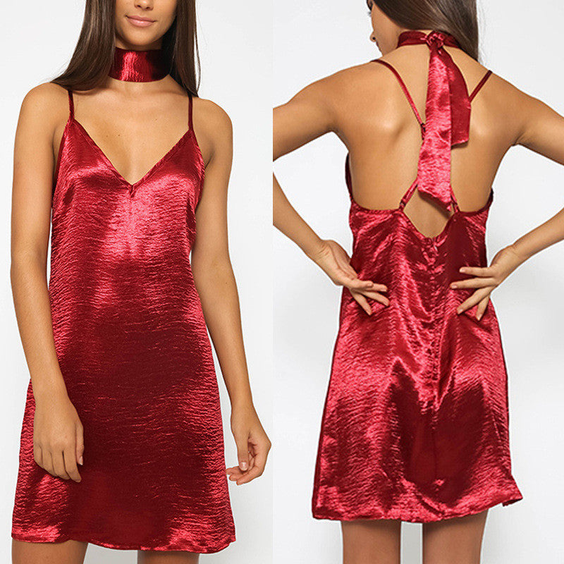 Deep V-neck Bodycon Mini Club Dress Silk Style - CelebritystyleFashion.com.au online clothing shop australia