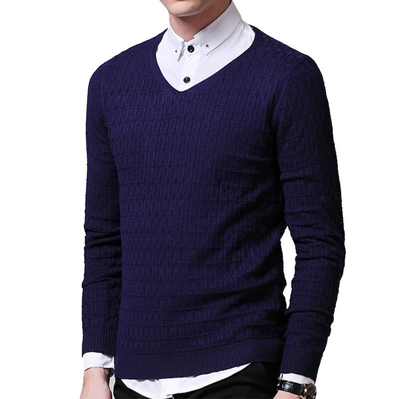 Solid Color Pullover Men V Neck Sweater Men Long Sleeve Shirt Mens Sweaters Wool Casual Dress Brand Cashmere Knitwear Pull Homme - CelebritystyleFashion.com.au online clothing shop australia