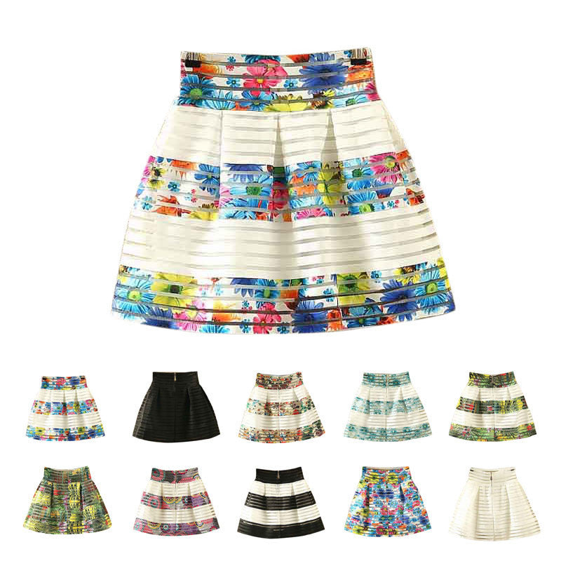 Summer New Style 10 Colors Sexy Fashion Skirt Womens Foral fluffy Skirt Swing Skirt Ladies Tops Ball Gown - CelebritystyleFashion.com.au online clothing shop australia