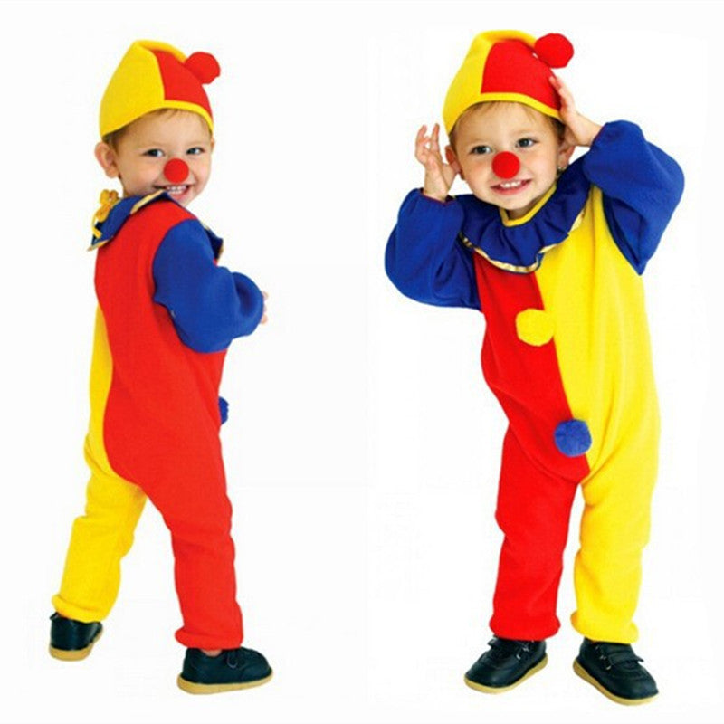 Children Kids Baby Jumpsuits & Rompers+Hat+Nose Halloween Carnival Clown Circus Cosplay Costumes Performance Clothing Party - CelebritystyleFashion.com.au online clothing shop australia