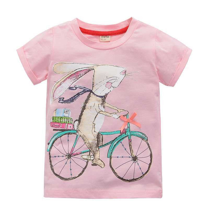 Girl t-shirt big Girls tees shirts children blouse t-shirts kids summer clothes jacket rabbit pink - CelebritystyleFashion.com.au online clothing shop australia