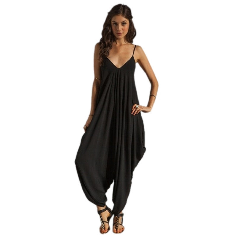 Preself Summer Women's Harem Romper Jumpsuit Coveralls Playsuit with Spaghetti Strap and Deep V-Neck Plus Size S-6XL - CelebritystyleFashion.com.au online clothing shop australia