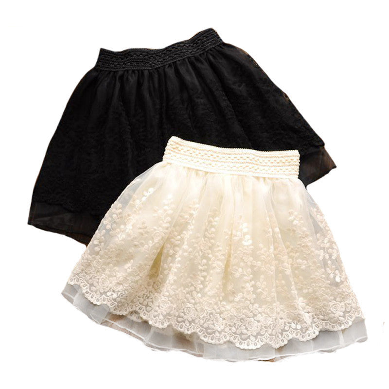 Fashion Cute Lace Flower Teenagers Skirt Mini Princess Children Skirt Suit 12~20 Age Girls Tutu Skirt - CelebritystyleFashion.com.au online clothing shop australia