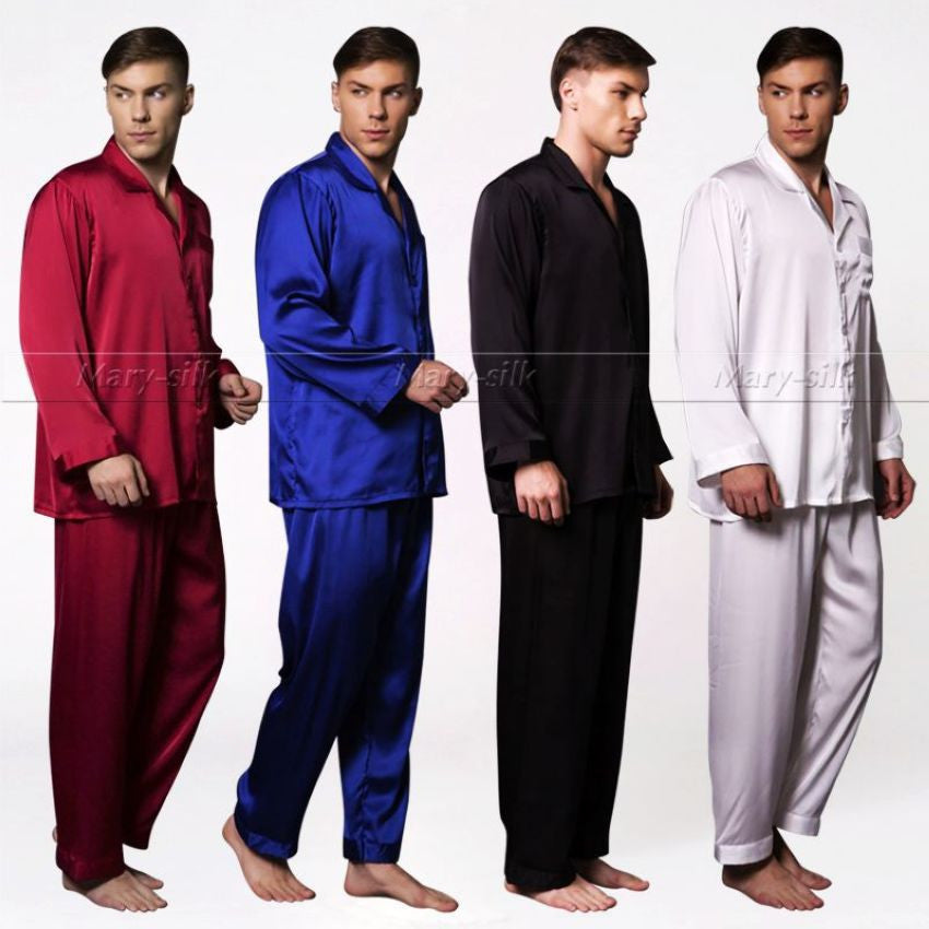 Mens Silk Satin Pajamas Set Pyjamas Set Pjs Sleepwear Loungewear - CelebritystyleFashion.com.au online clothing shop australia