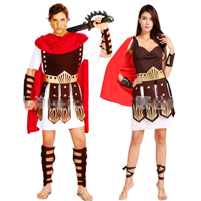 Ancient Roman Warrior Gladiator Costumes Masquerade Party Women Men Knight Julius Caesar Halloween Adult Cosplay Couple Costume - CelebritystyleFashion.com.au online clothing shop australia