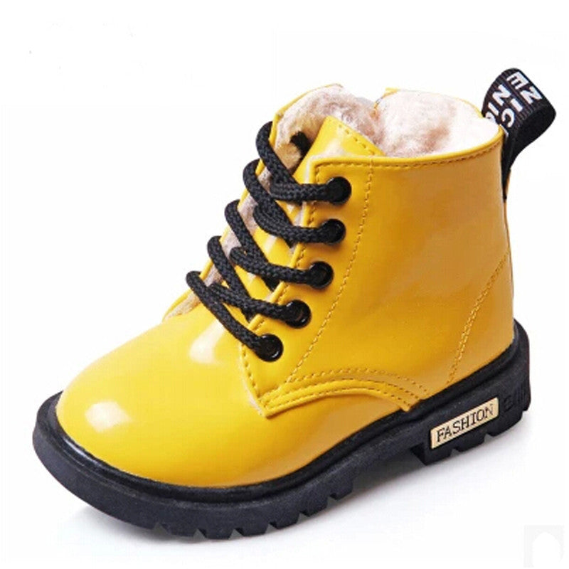 Children Shoes PU Leather Waterproof Martin Boots Kids Snow Boots Brand Girls Boys Rubber Boots Fashion Sneakers - CelebritystyleFashion.com.au online clothing shop australia