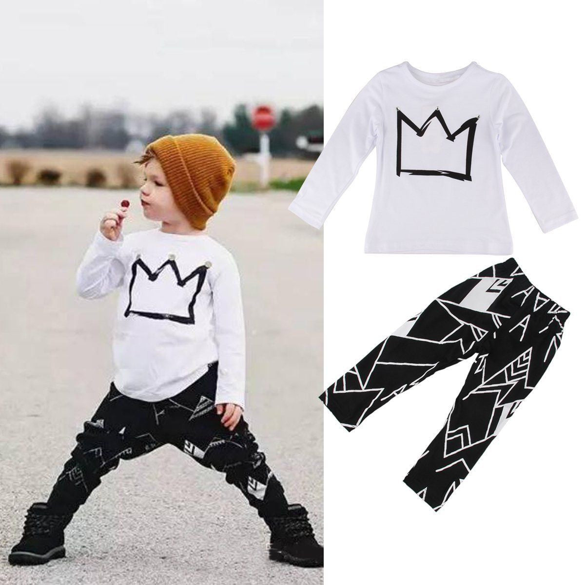 2pcs Clothes Toddler Kids Baby Boys T-shirt Tops + Long Pants Trousers Short Outfits Clothes Set Summer Cool Fashion 2 3 4 5 6 7 - CelebritystyleFashion.com.au online clothing shop australia