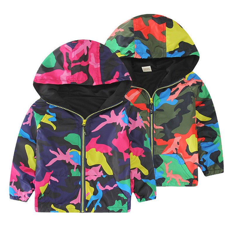 New Arrival Spring/Autumn Boy and Girls Outwear Children's Camouflage Hooded Jackets Handsome Kid Long Sleeve Windbreaker CMB319 - CelebritystyleFashion.com.au online clothing shop australia